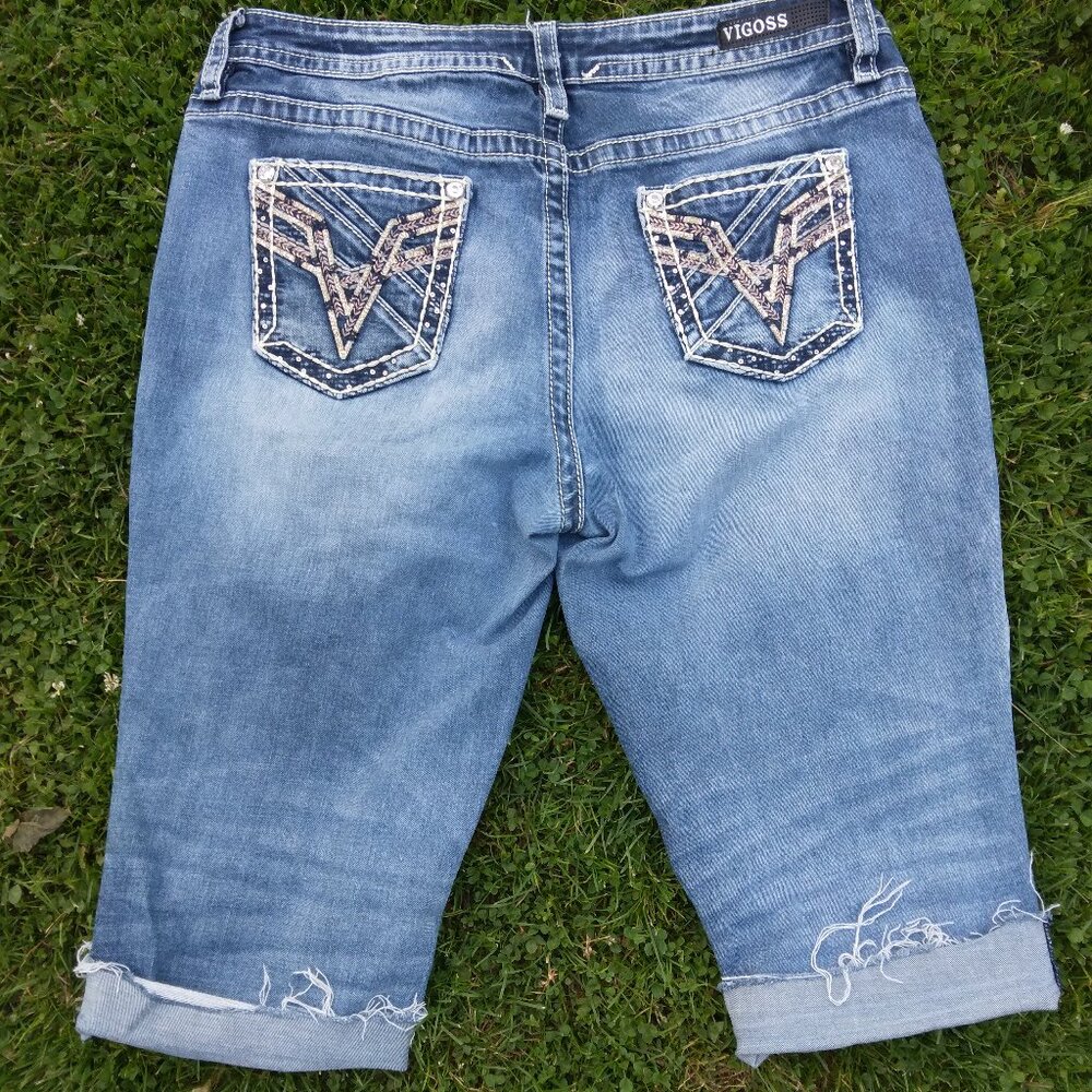 Vigoss Heritage Fit Bling Pocket Jean Capri Size 16